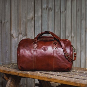 Cenzo Leather Duffel Bag, Travel Bag, Overnight Bag, Weekender Bag, Duffle Bag, Gym Bag, Leather Sports Bag 8815 image 1