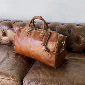 Leder-Kleidersack 56 cm / Kleidersack / Kleidersack / Reisetasche / Weekender / Kleidersack / Urlaubstasche
