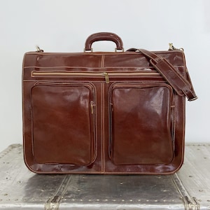 Housse en cuir pour vêtement, sac de voyage en cuir, sac de costume en cuir, sac de week-end, sac de voyage