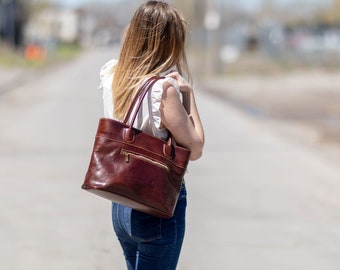 Leather Bag, Women's Shoulder Bag, Handmade Leather Bag, Handbag, Brown Italian Leather Bag
