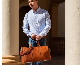 Bolsa de viaje de cuero, bolsa de lona de cuero, bolsa de fin de semana, bolsa de lona, bolsa de viaje de cuero, bolsa de viaje de cabina, lona marrón, bolsa de gimnasio