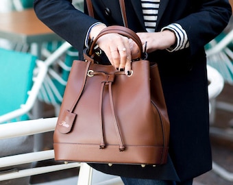Ledertasche, Beuteltasche, braune Lederhandtasche, Leder Crossbody, handgemachte Ledertasche, Frauenledertasche, Floto Tasche (1213BROWN)