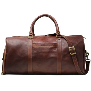 Leather Weekender Bag, Leather Travel Bag with Shoe Compartment, Weekender Bag, Carryon Bag, Leather Duffle Bag image 4