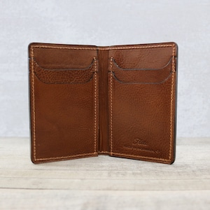 Leather Vertical Wallet Slim Minimalist Bi-fold Billfold Card Wallet Floto Sono Made in USA image 6