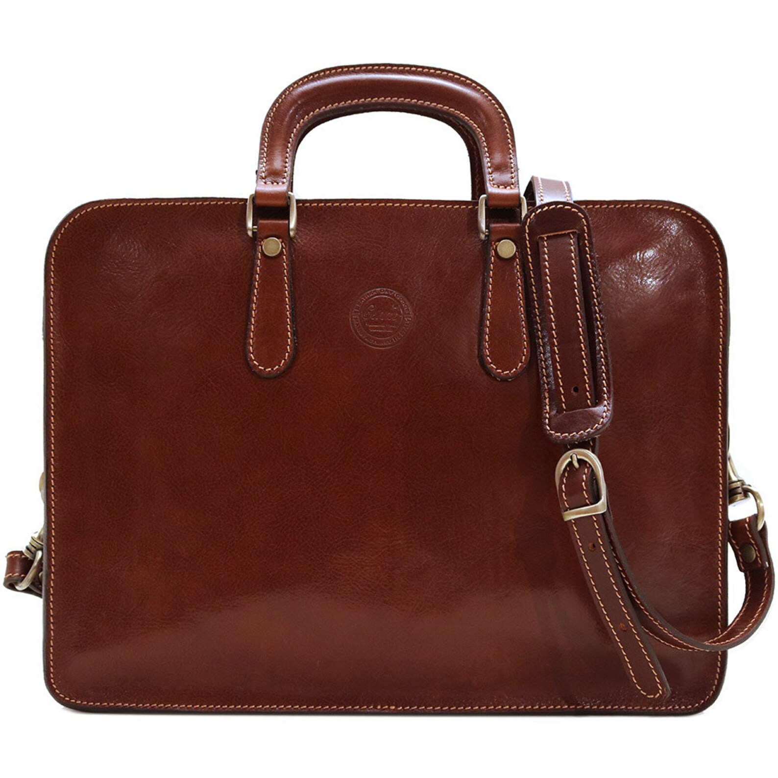 Leather Briefcase Brown Leather Briefcase Mens Leather Etsy