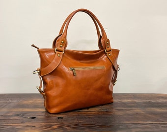 Leather Bag, Handmade Leather Bag, Handbag, Woman Leather Bag, Leather Shoulder Bag, Made in Italy Handbag (5579OLIVE)