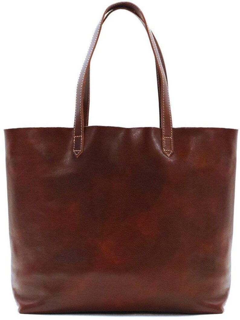 Leather Bag, Leather Tote Bag, Leather Shoulder Bag, Leather Handbag, Brown Shoulder Bag, Floto Piazza Tote 5591BROWN image 3