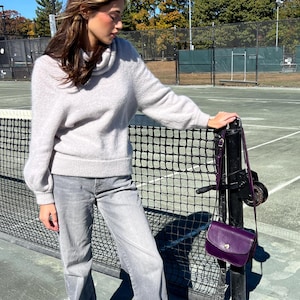 Bolso bandolera de piel, bolso de hombro de piel hecho a mano, bolso de mano, bolso de piel para mujer, bolso de sillín de piel, bandolera grande Floto Milano