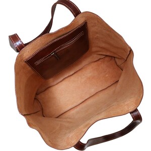 Leather Bag, Leather Tote Bag, Leather Shoulder Bag, Leather Handbag, Brown Shoulder Bag, Floto Piazza Tote 5591BROWN image 4