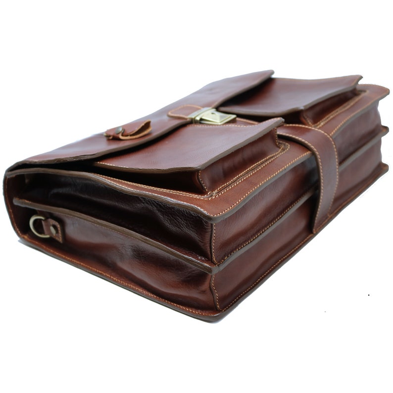 Leather Briefcase Brown Leather Briefcase Floto Novella Brief Mens Leather Briefcase Leather bag 4545 Laptop Bag