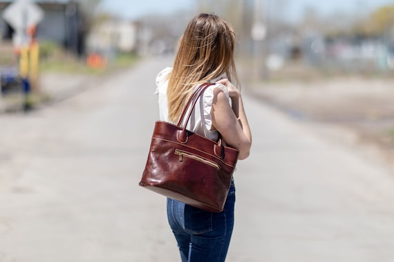 Leather Bag, Women's Shoulder Bag, Handmade Leather Bag, Handbag, Brown Italian Leather Bag