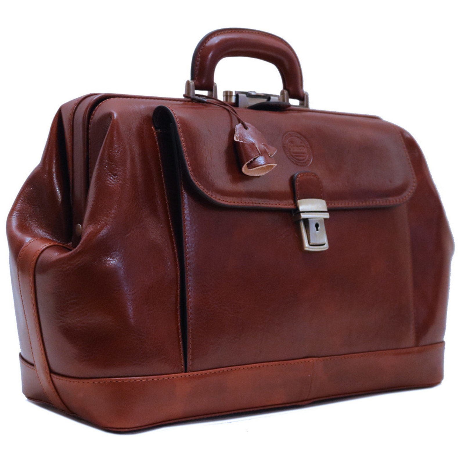 Leather Doctor Briefcase Handmade Leather Doctor Style Bag Etsy