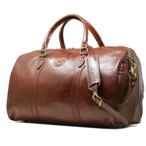 Cenzo Leather Duffel Bag, Travel Bag, Overnight Bag, Weekender Bag, Duffle Bag, Gym Bag, Leather Sports Bag 8815 image 2