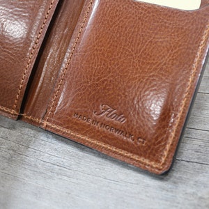 Leather Vertical Wallet Slim Minimalist Bi-fold Billfold Card Wallet Floto Sono Made in USA image 5