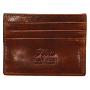 Cartera de cuero para tarjetas de crédito, billetera delgada de cuero, billetera de cuero para tarjetas, billetera delgada de cuero Floto (5001) imagen 2