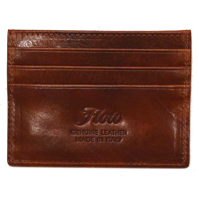 Cartera de cuero para tarjetas de crédito, billetera delgada de cuero, billetera de cuero para tarjetas, billetera delgada de cuero Floto (5001) imagen 2