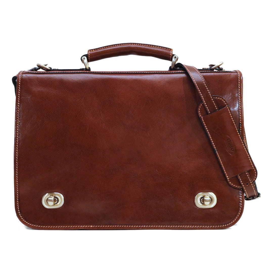 Roma Leather Messenger Bag Briefcase Mens Leather Bag | Etsy