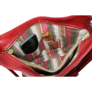 Leather Bag, Leather Handbag, Leather Shoulder Bag, Leather Purse, Red Shoulder Bag, Floto Tavoli 5541RED image 7