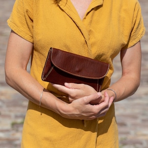 Leather Clutch, 4 Colors Available, Women&#39;s Wallet Clutch, Evening Bag, Women&#39;s Bag, Handbag, Floto Italian Roma Clutch
