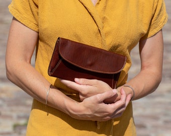 Leather Clutch, 4 Colors Available, Women's Wallet Clutch, Evening Bag, Women's Bag, Handbag, Floto Italian Roma Clutch