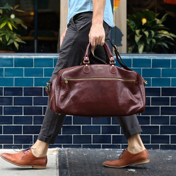 Leather Bowler Bag 22 / Floto 141245 Brown / Travel Bag / | Etsy