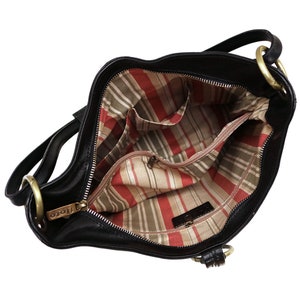 Leather Bag, Leather Handbag, Leather Shoulder Bag, Leather Purse, Black Shoulder Bag, Floto Tavoli 5541BLACK image 7