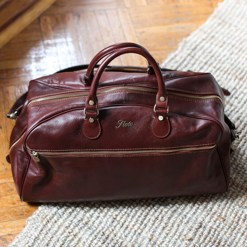 Leather Bowler Bag 22 / Floto 141245 Brown / Travel Bag / Etsy