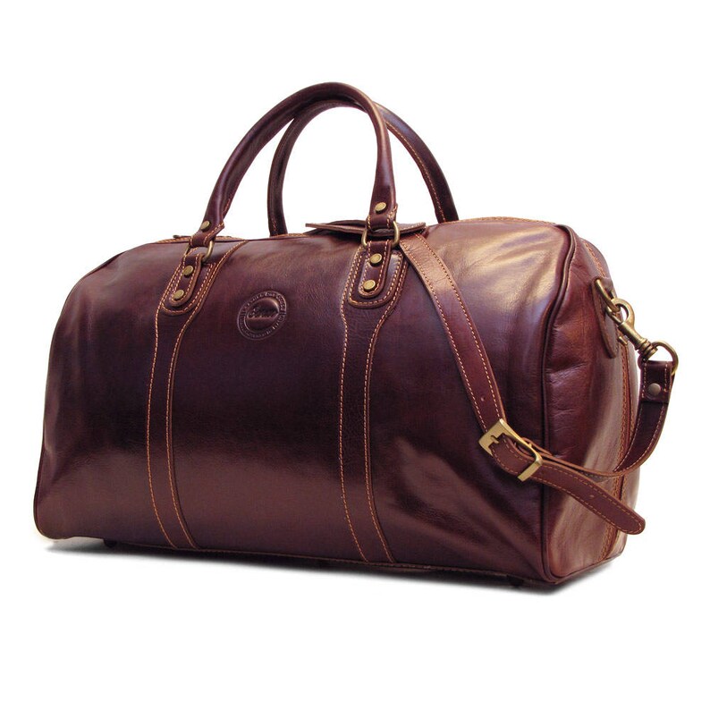 etsy leather duffle bag