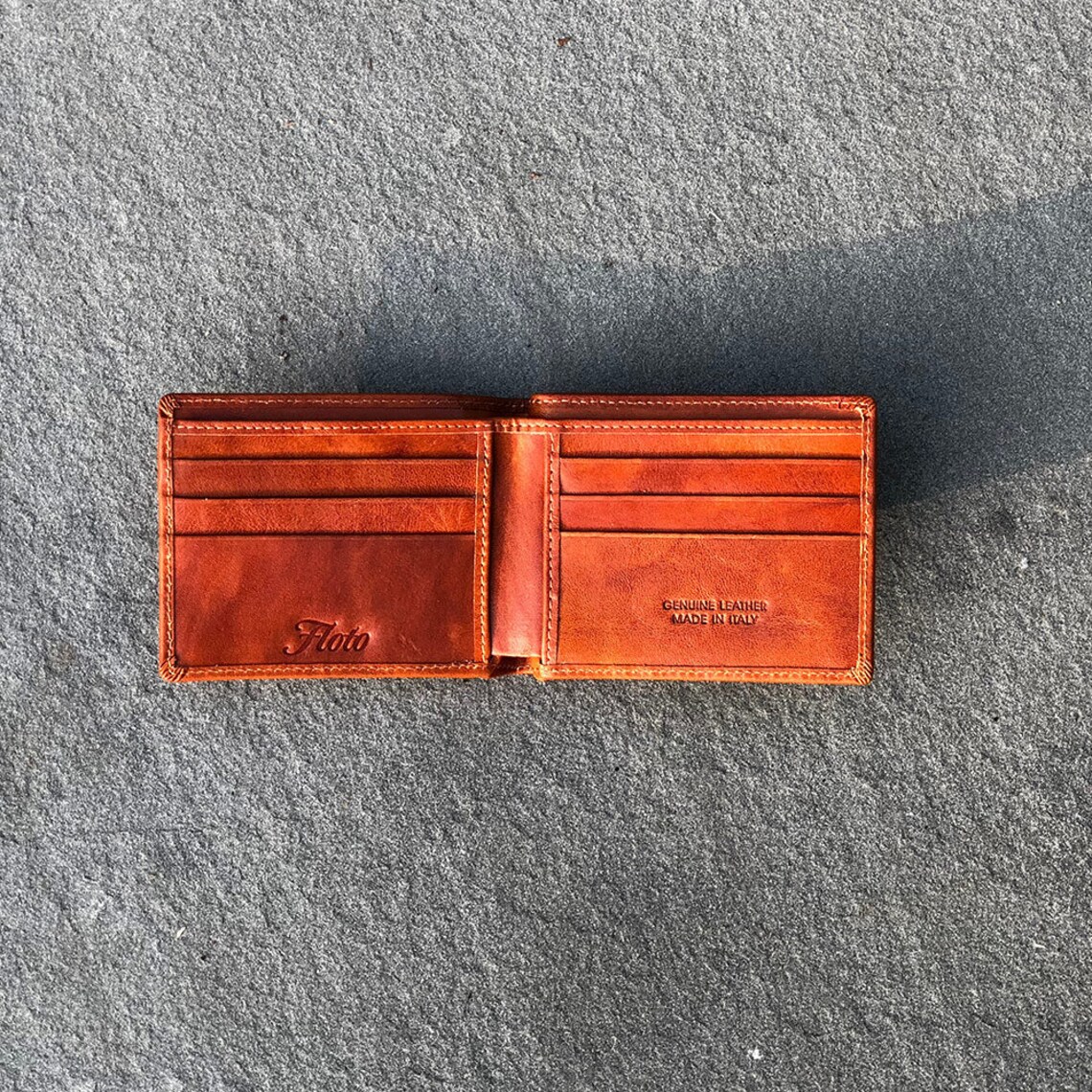 Leather Wallet Billfold in Brown Full Grain Calfskin Floto - Etsy