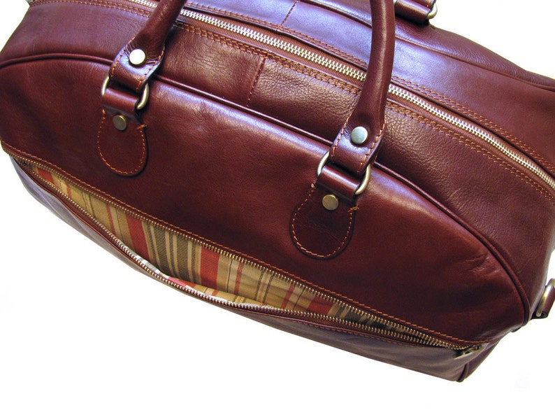 Leather Bowler Bag 22 / Floto 141245 Brown / Travel Bag / Etsy