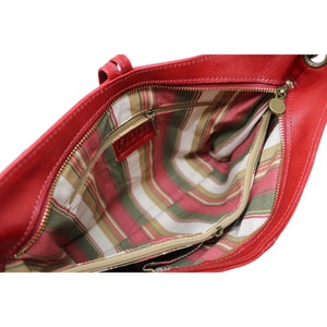 Leather Bag, Leather Handbag, Leather Shoulder Bag, Leather Purse, Red Shoulder Bag, Floto Tavoli 5541RED image 8