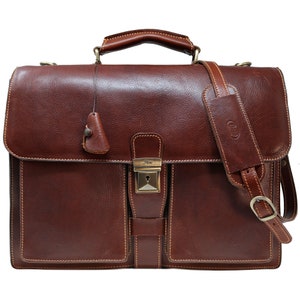 Leather Briefcase, Brown Leather Briefcase, Mens Leather Briefcase ...