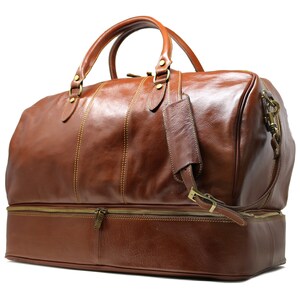 Leather Gladstone Bag, Leather Travel Bag, Leather Travel Bag, Weekender Bag, Carryon Bag, Leather Luggage image 2