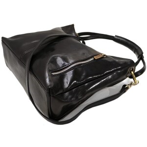 Leather Bag, Leather Handbag, Leather Shoulder Bag, Leather Purse, Black Shoulder Bag, Floto Tavoli 5541BLACK image 6