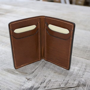 Leather Vertical Wallet Slim Minimalist Bi-fold Billfold Card Wallet Floto Sono Made in USA image 2
