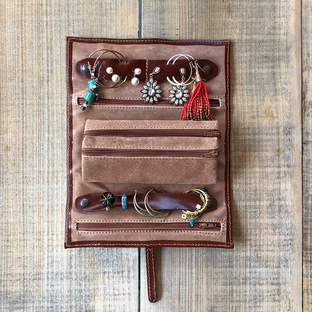 Travel Jewelry Roll Leather Roll Bridesmaid Gift Travel Etsy