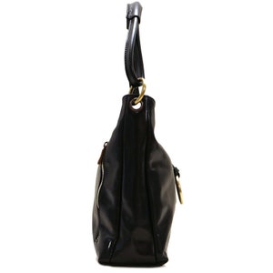 Leather Bag, Leather Handbag, Leather Shoulder Bag, Leather Purse, Black Shoulder Bag, Floto Tavoli 5541BLACK image 4