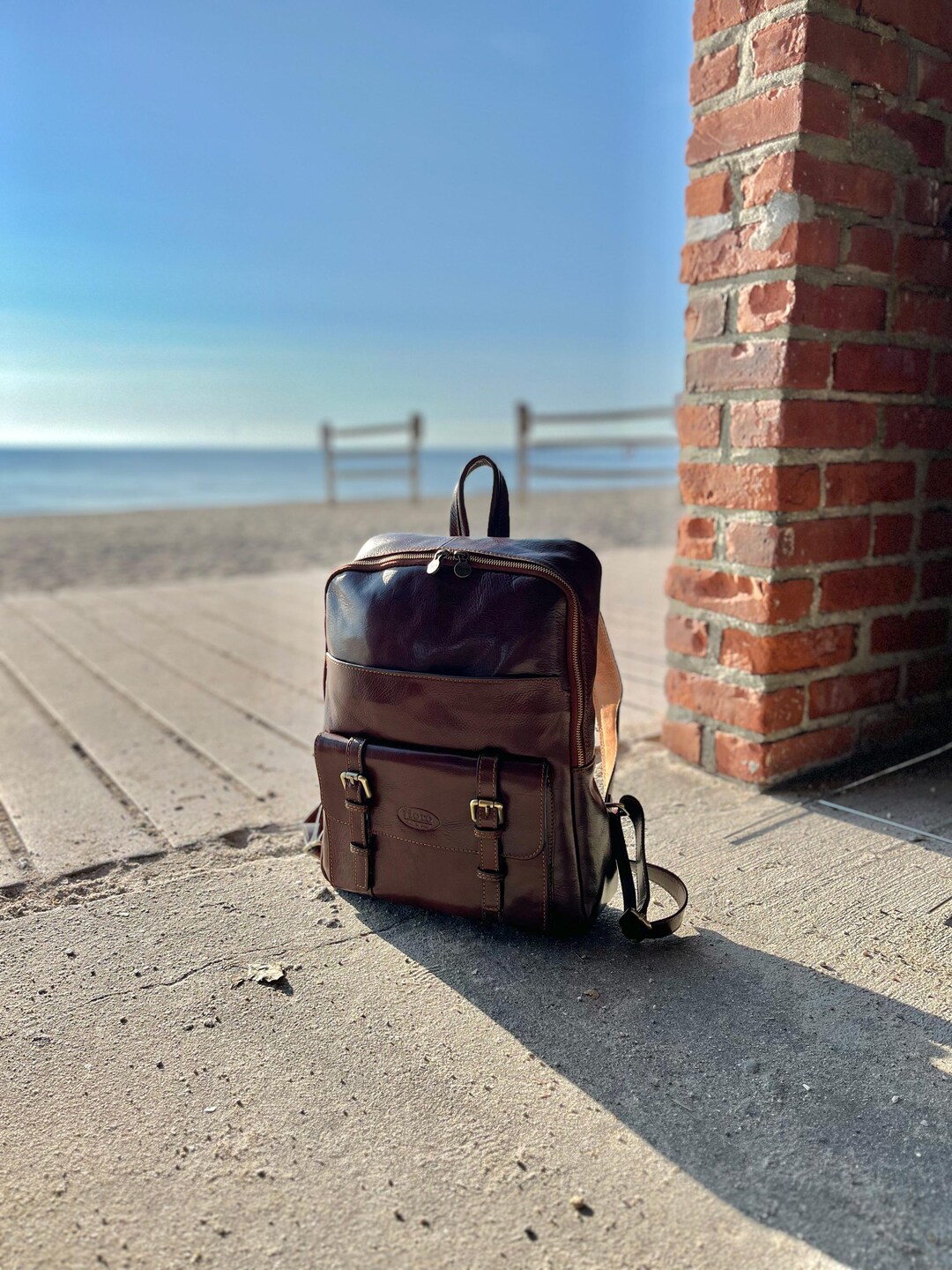 Italian Leather Backpack, Leather Backpack, Knapsack