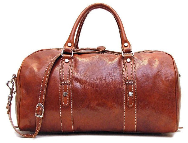 Leather Duffel Bag Small Leather Travel Bag Duffel Bag | Etsy