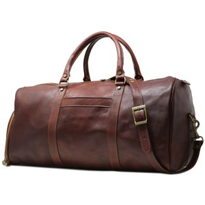 Leather Weekender Bag, Leather Travel Bag with Shoe Compartment, Weekender Bag, Carryon Bag, Leather Duffle Bag image 5