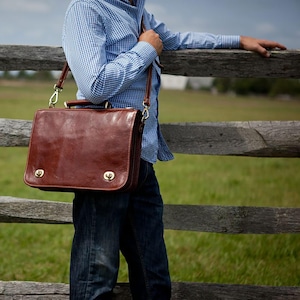 Italian Leather Messenger Bag, Briefcase, Leather Satchel, Laptop Bag, Leather Bag, Shoulder Bag, Gift for Him, Mens Briefcase