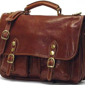 Leather Messenger Bag, Brown Leather Messenger, Mens Leather Briefcase ...