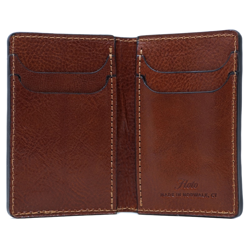 Men's Vertical Wallet Slim Minimalist Bi-fold Billfold Card Wallet Floto Sono Made in America 7010 Vecchio image 5