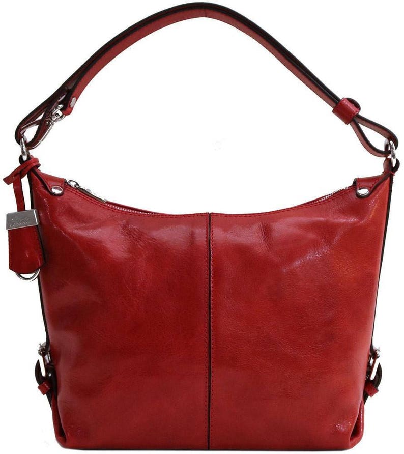 Red Leather Bag Convertible Shoulder to Crossbody - Etsy