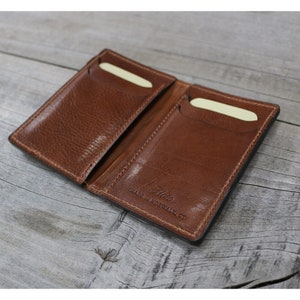 Leather Vertical Wallet Slim Minimalist Bi-fold Billfold Card Wallet Floto Sono Made in USA image 3