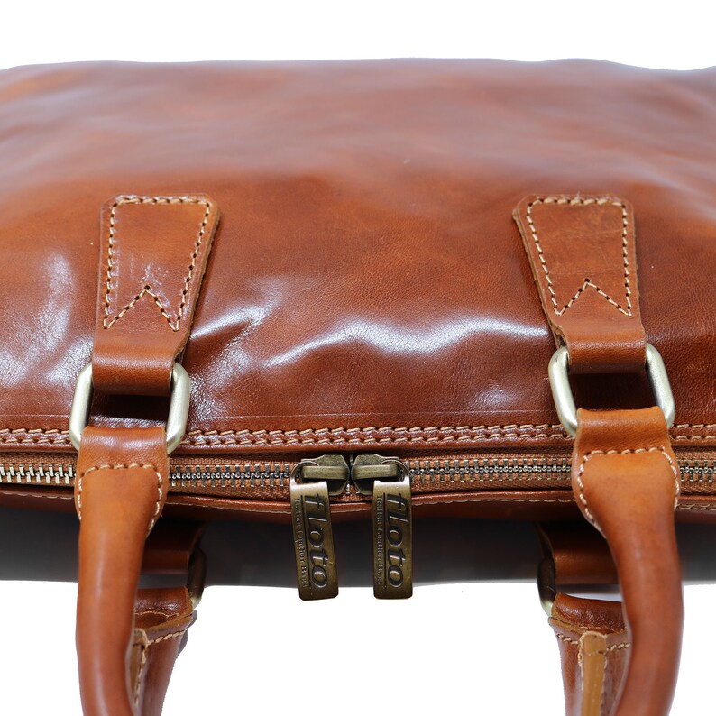 Soft Leather Briefcase Brown Slim Leather Briefcase Mens Etsy