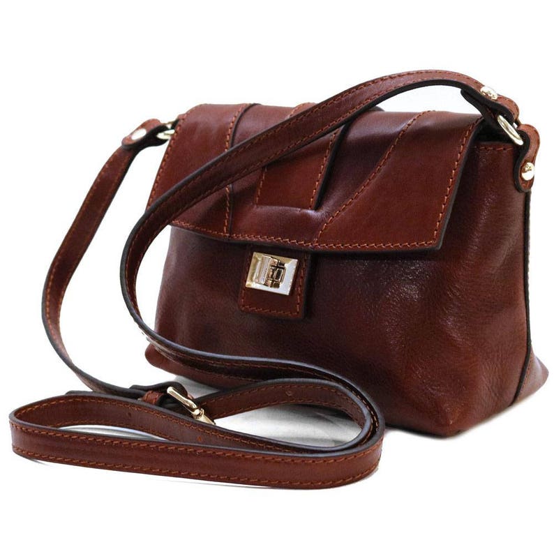 Brown Leather Crossbody Purse Bag Women's Handbag Shoulder Etsy