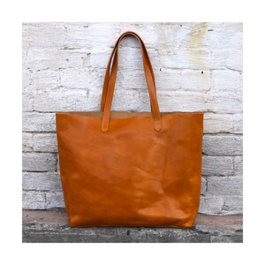 Leather Bag, Leather Tote Bag,  Leather Shoulder Bag, Leather Handbag, Light Brown Shoulder Bag, Floto Piazza Tote (5591YELLOW)