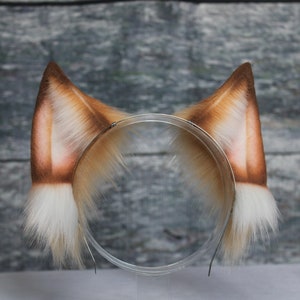 Golden Blonde Brown Faux Fur Fox Ears Headband