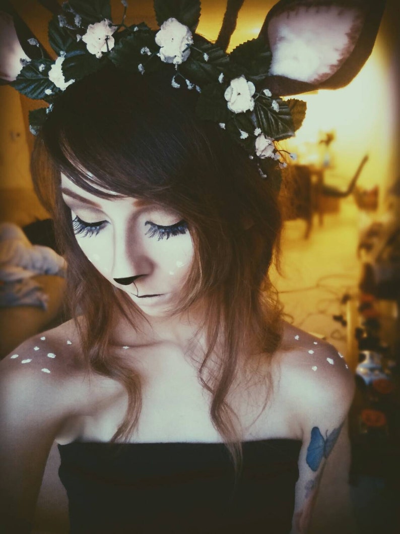 Woodland Deer Faun Antler Flower Crown Headband